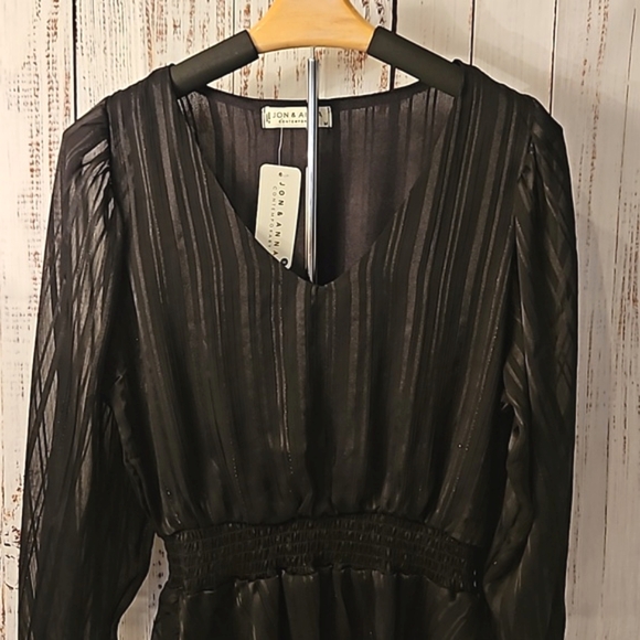 Jon & Anna Contemporary Semi-Sheer V-neck Blouse - Picture 2 of 10